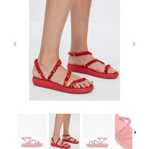 Ancient Greek Eleftheria Printed Woven Platform Sandals size 9.5